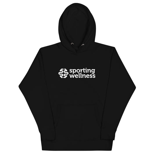Sporting Wellness Large Mono Logo Unisex Hoodie - Black