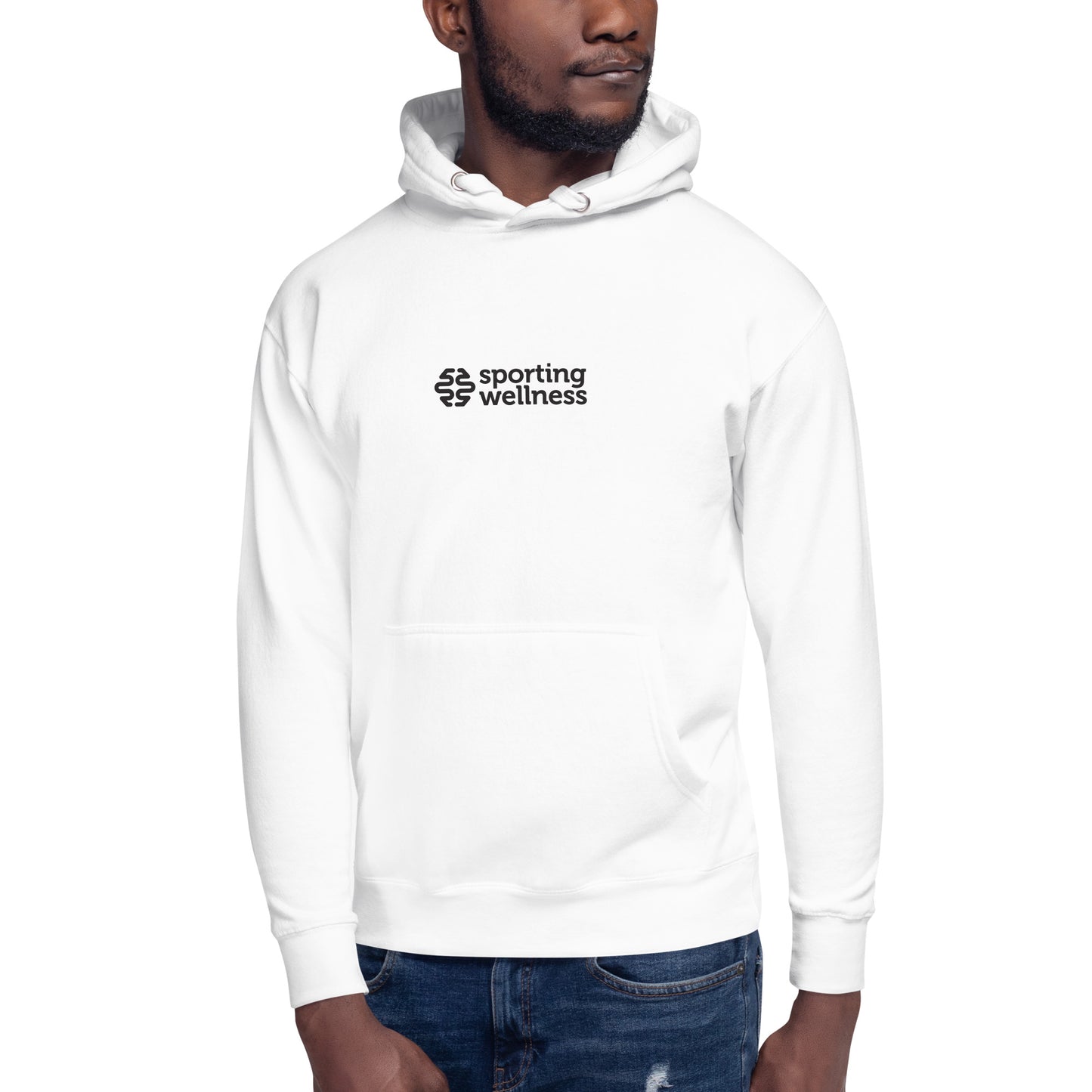 Sporting Wellness Mono Logo Unisex Hoodie - White