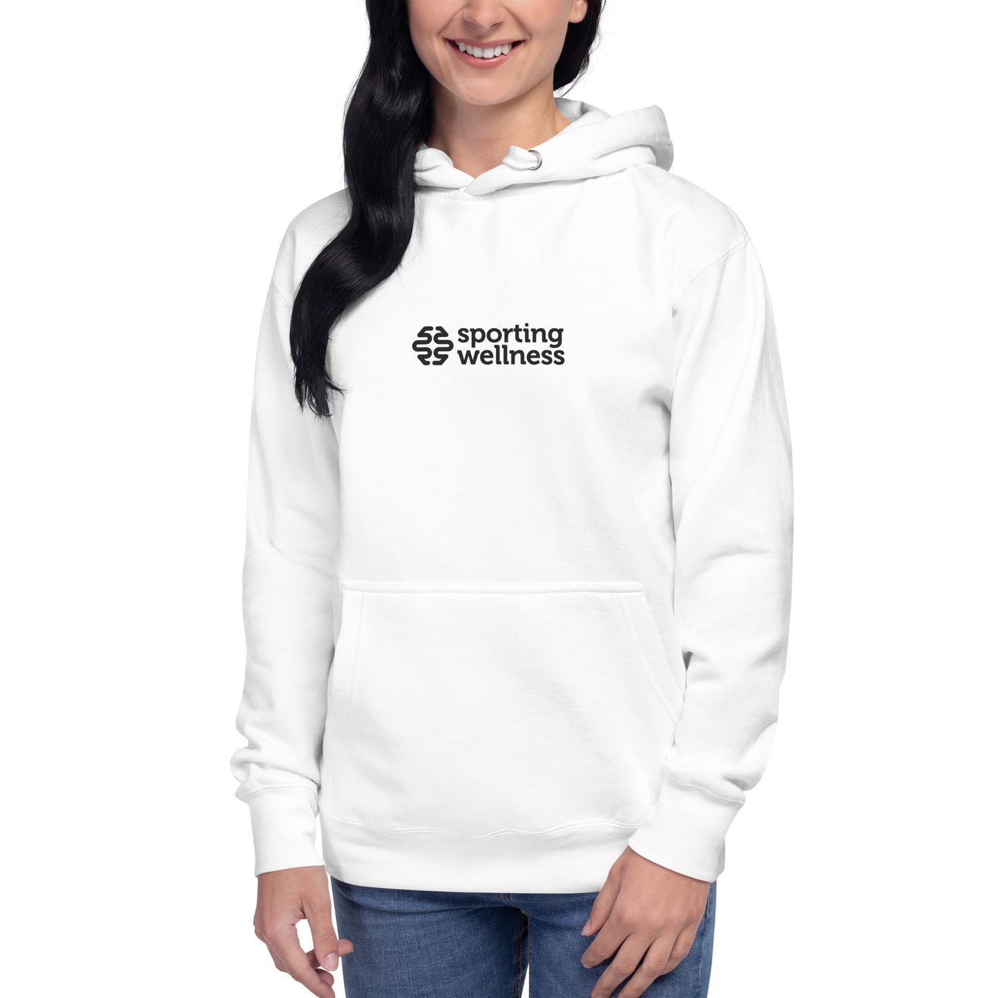 Sporting Wellness Mono Logo Unisex Hoodie - White